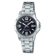 Casio Classic Analog LTP-V004D-1B2UDF Black Dial Stainless Steel Women's Watch