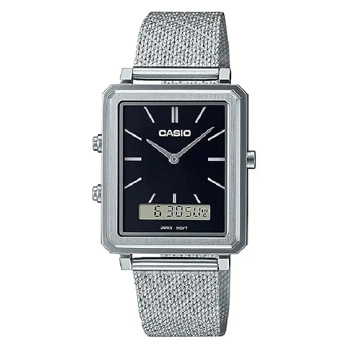 Casio Collection MTP-B205M-1EDF Analog Digital Black Dial Stainless Steel Men's Watch