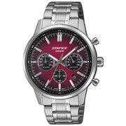 Casio Edifice EFR-575D-4A men's watch with purple black gradient dial and steel bracelet