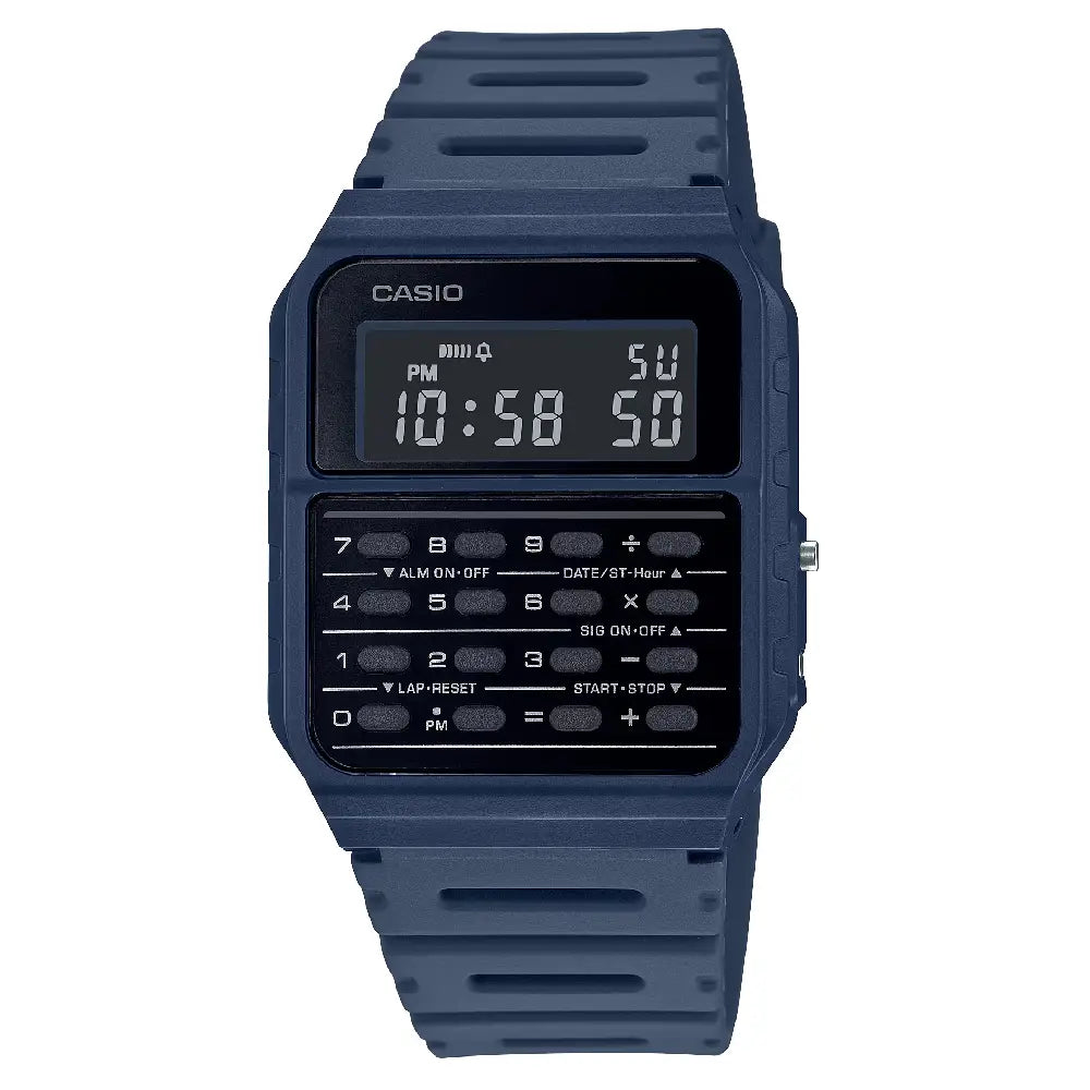 Casio Vintage Calculator Digital CA-53WF-2BDF Navy Blue Dial Resin Strap Unisex Watch
