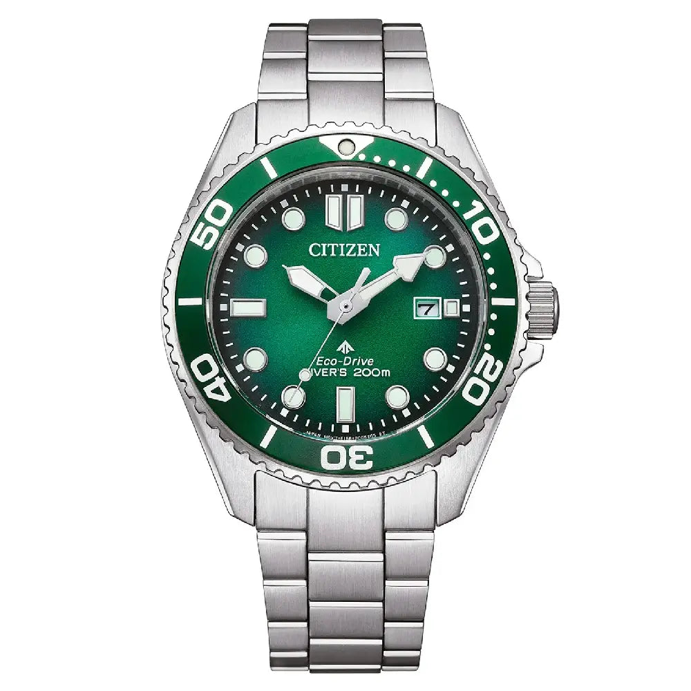 Citizen Promaster BN0269-50W Eco-Drive Diver Green Stainless Steel Men's Watch