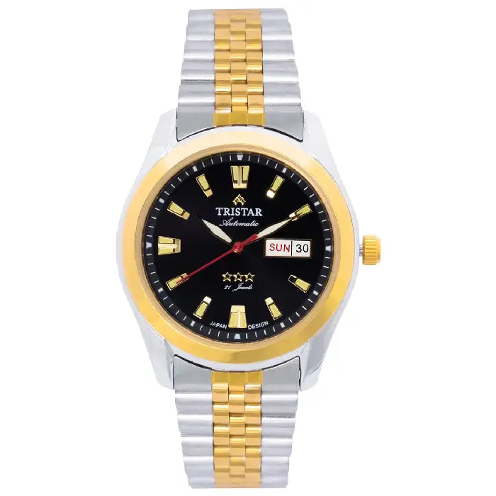 Tristar Automatic BA21BM2TM03 Black Dial Two-Tone Stainless Steel Men's Watch