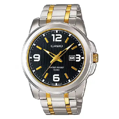 Casio Collection Analog MTP-1314SG-1AVDF Black Dial Stainless Steel Men's Watch