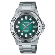 Casio MTD-140D-3AVDF Green Dial Stainless Steel Men's Watch