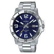Casio Enticer MTP-VD01D-2BVUDF Date Analog Blue Dial Stainless Steel Men's Watch