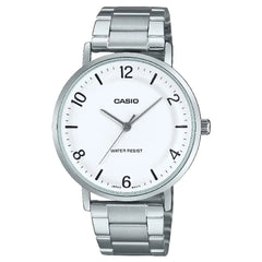 Casio Enticer Analog MTP-VT03D-7BDF White Dial Stainless Steel Men's Watch