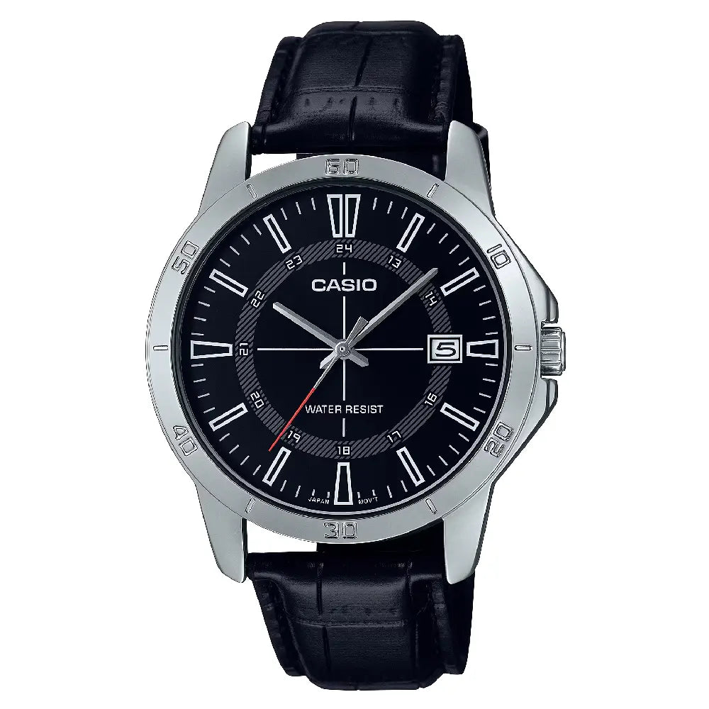 Casio Standard LTP-V004L-1C Black Dial 30.2mm Leather Strap Women's Watch