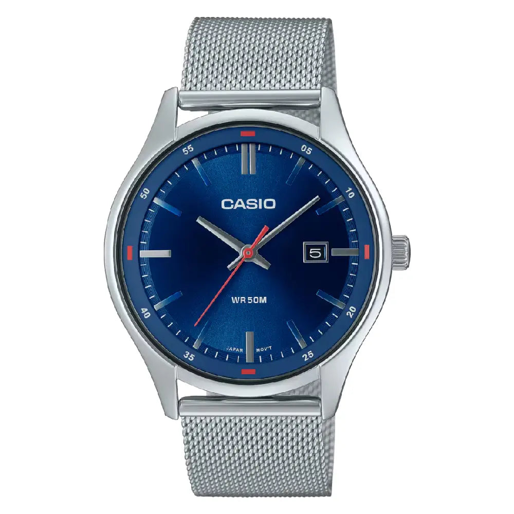 Casio Enticer MTP-E710M-2AVDF Date Analog Blue Dial Stainless Steel Men's Watch