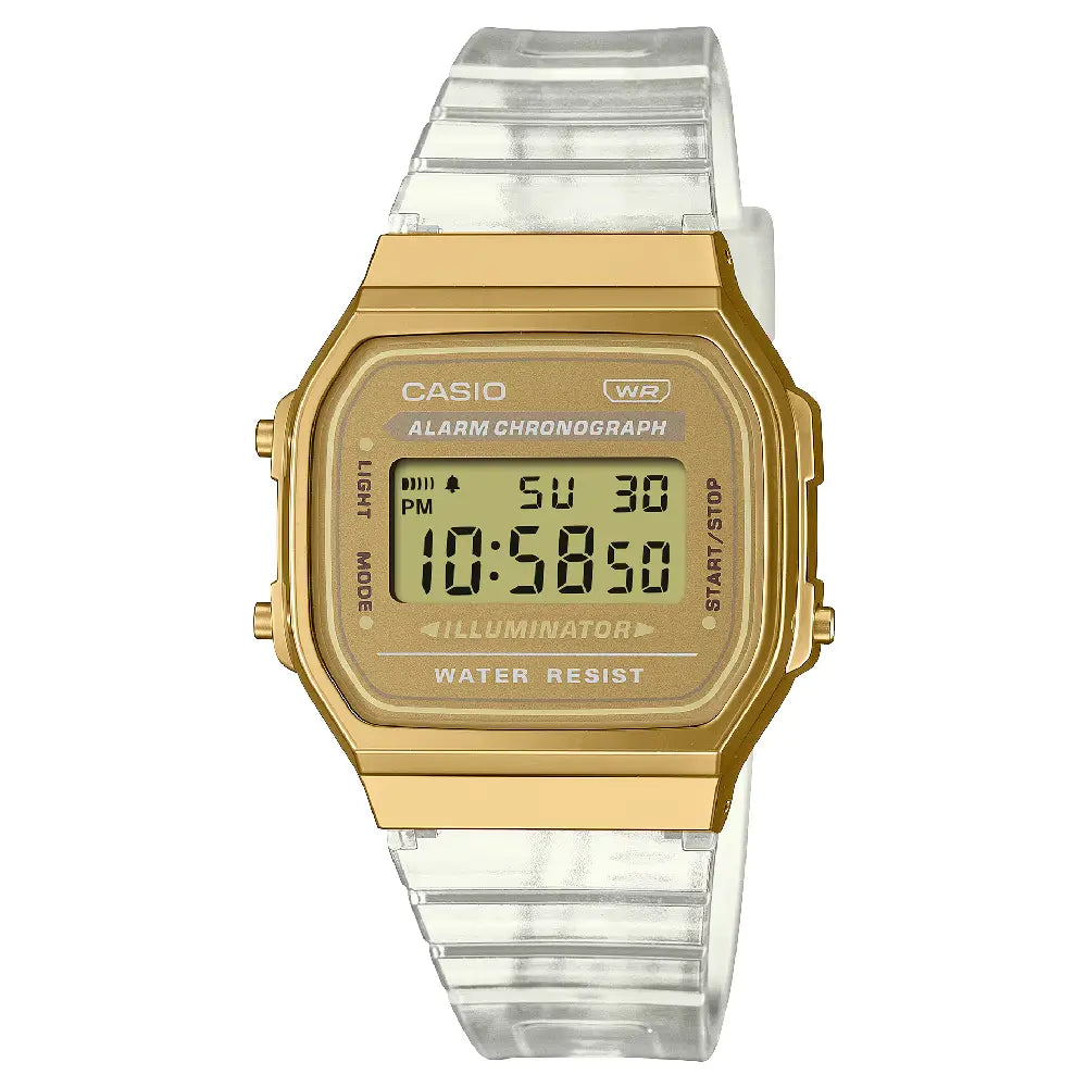 Casio Vintage Digital A168XESG-9ADF Gold Dial & Resin Strap Unisex Watch