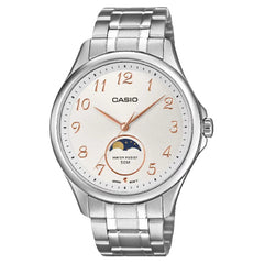 Casio Classic MTP-M110D-7A Analog (New Model) Moon Phase White Dial Stainless Steel Men's Watch