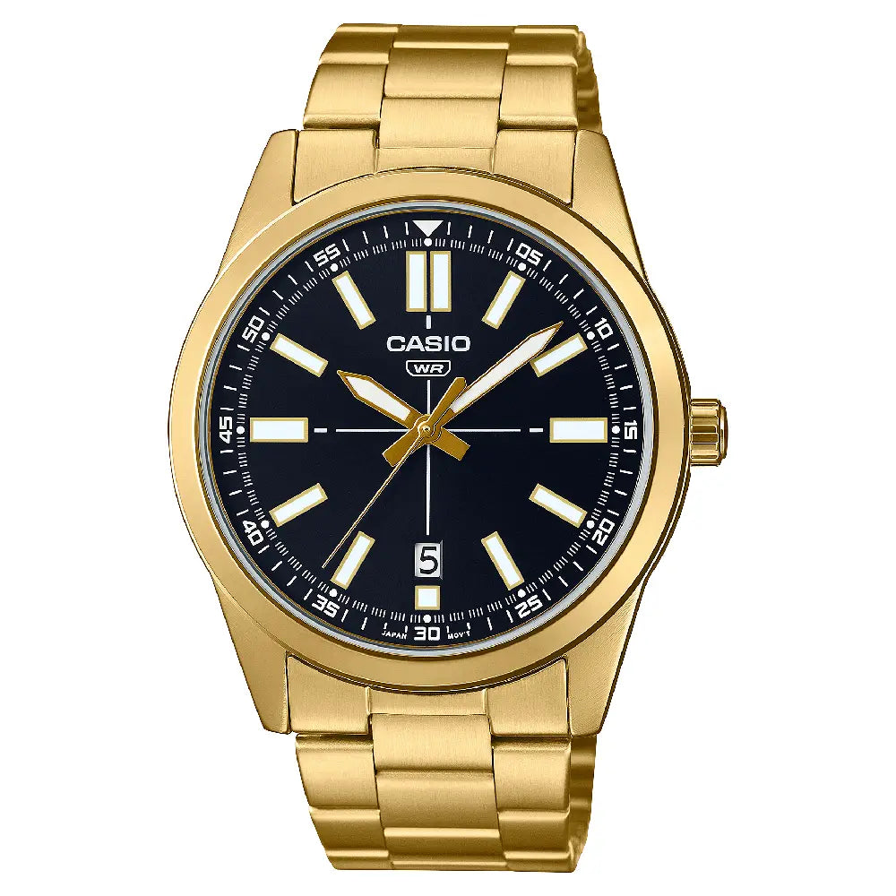 Casio Enticer MTP-VD02G-1EUDF Date Analog Black Dial Stainless Steel Men's Watch