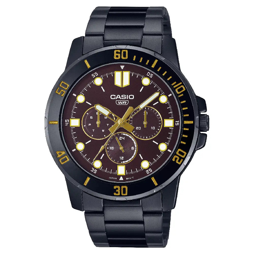 Casio Enticer MTP-VD300B-5EUDF Multifunction Brown Dial Stainless Steel Men's Watch