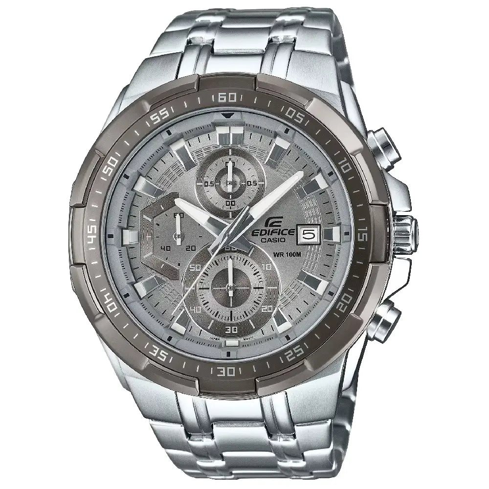 Casio Edifice EFR-539DE-8AV grey dial 49.5mm stainless steel men's watch