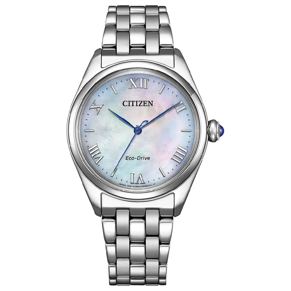 Citizen Eco-Drive EM1140-80D women's watch mother-of-pearl dial stainless steel