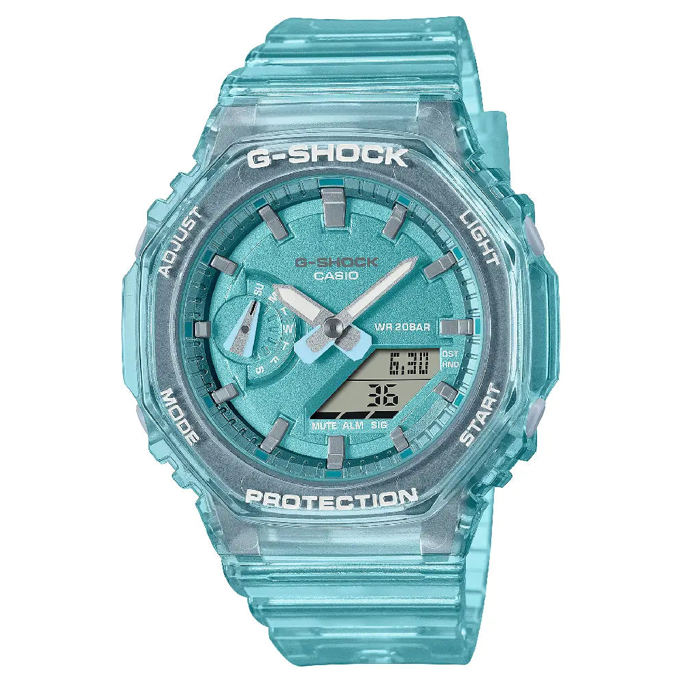 Casio G-Shock Mini CasiOak GMA-S2100SK-2A Skeleton Blue Dial 42.9mm Resin Strap Women's Watch