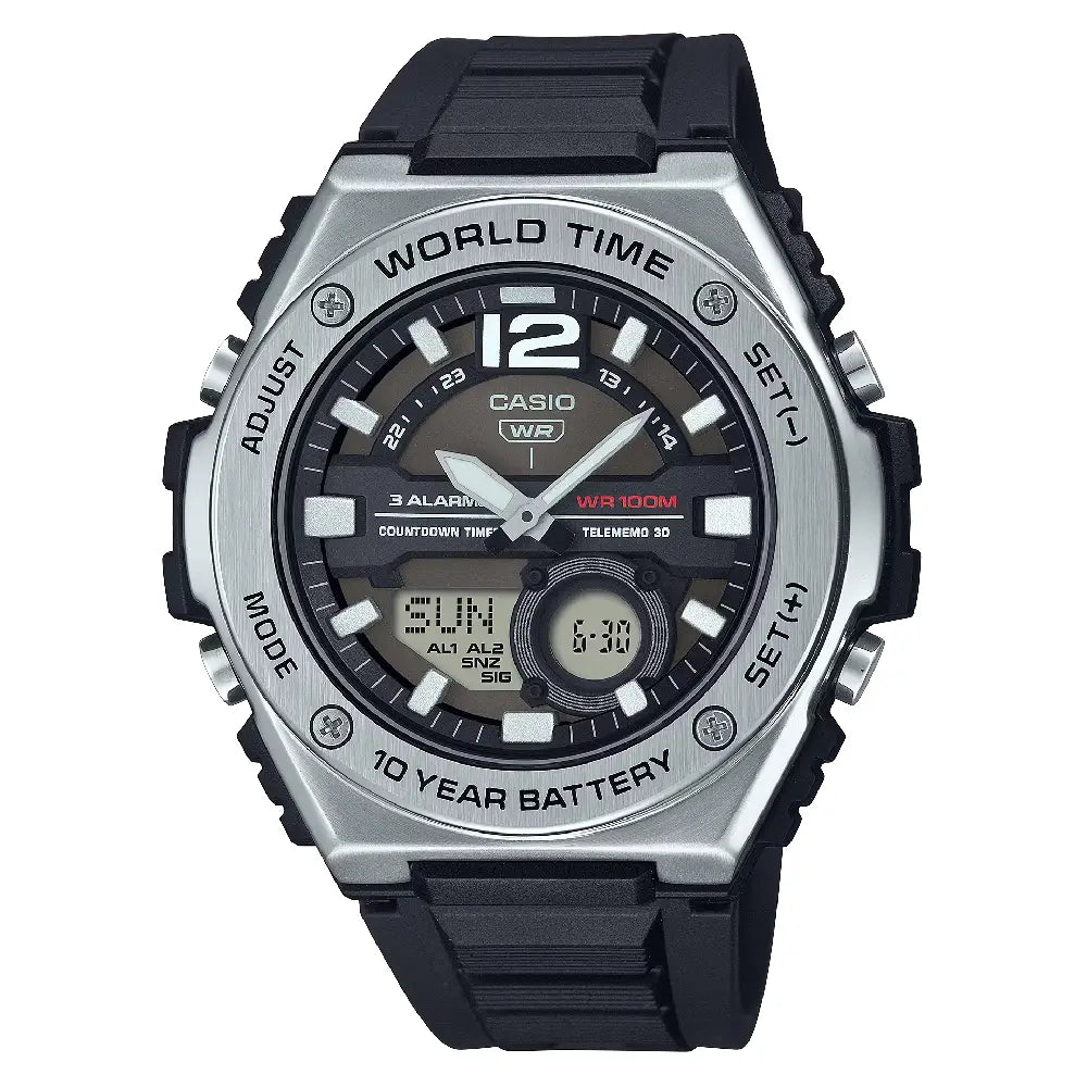 Casio Analog-Digital MWQ-100-1AVDF Black Dial Resin Strap Men's Watch