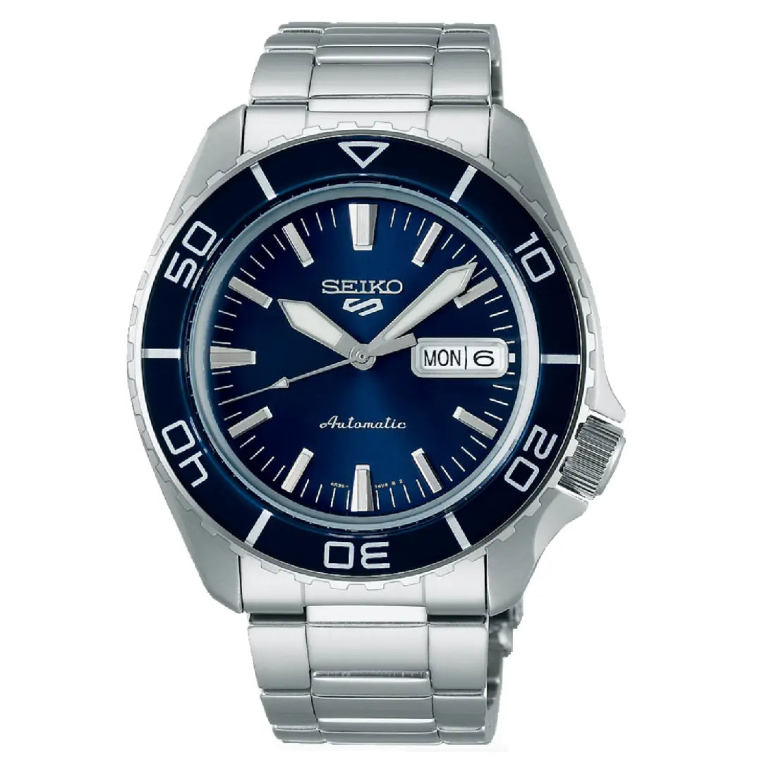 Seiko 5 Sports SRPK97K1 Automatic Diver-Style Blue Sunray Dial Stainless Steel Men's Watch