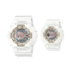 Casio LOV-24A-7A G-Shock Baby-G Lover's Collection Digital Analog White Dial Resin Strap Couples Watch Collection