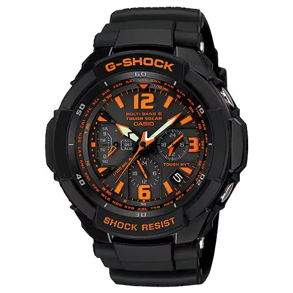 Casio G-Shock Gravitymaster GW-3000B-1A Black & Orange Analog 50mm Resin Men's Watch
