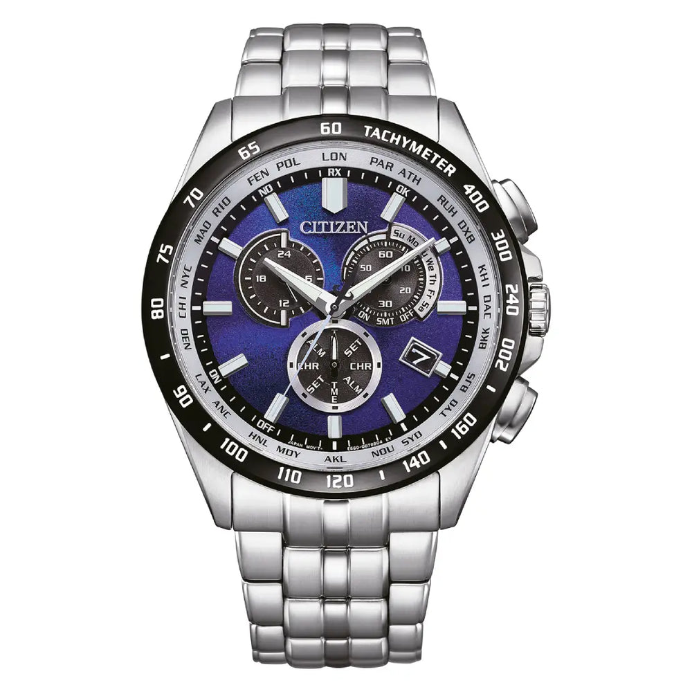 Citizen Perpetual Chrono A-T Eco-Drive CB5874-81L Limited Edition Unite with Blue Blue Dial Stainless Steel Men's Watch