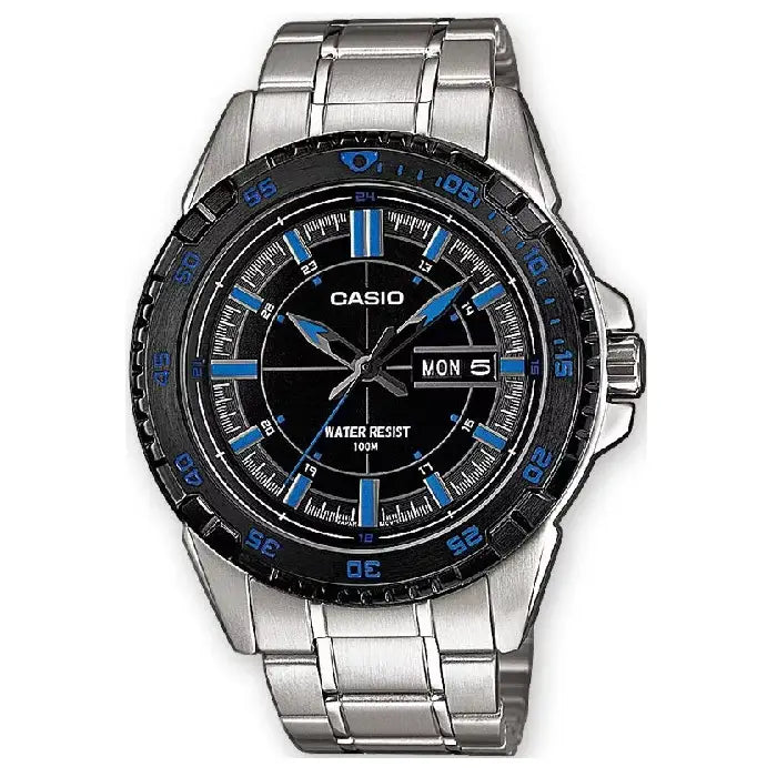 Casio Collection Analog MTD-1078D-1A2DF Black Dial Stainless Steel Men's Watch