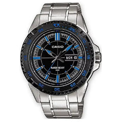 Casio Collection Analog MTD-1078D-1A2DF Black Dial Stainless Steel Men's Watch
