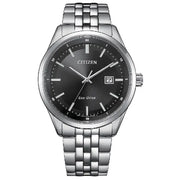 Citizen BM7560-59E Eco Drive men's watch black dial front view