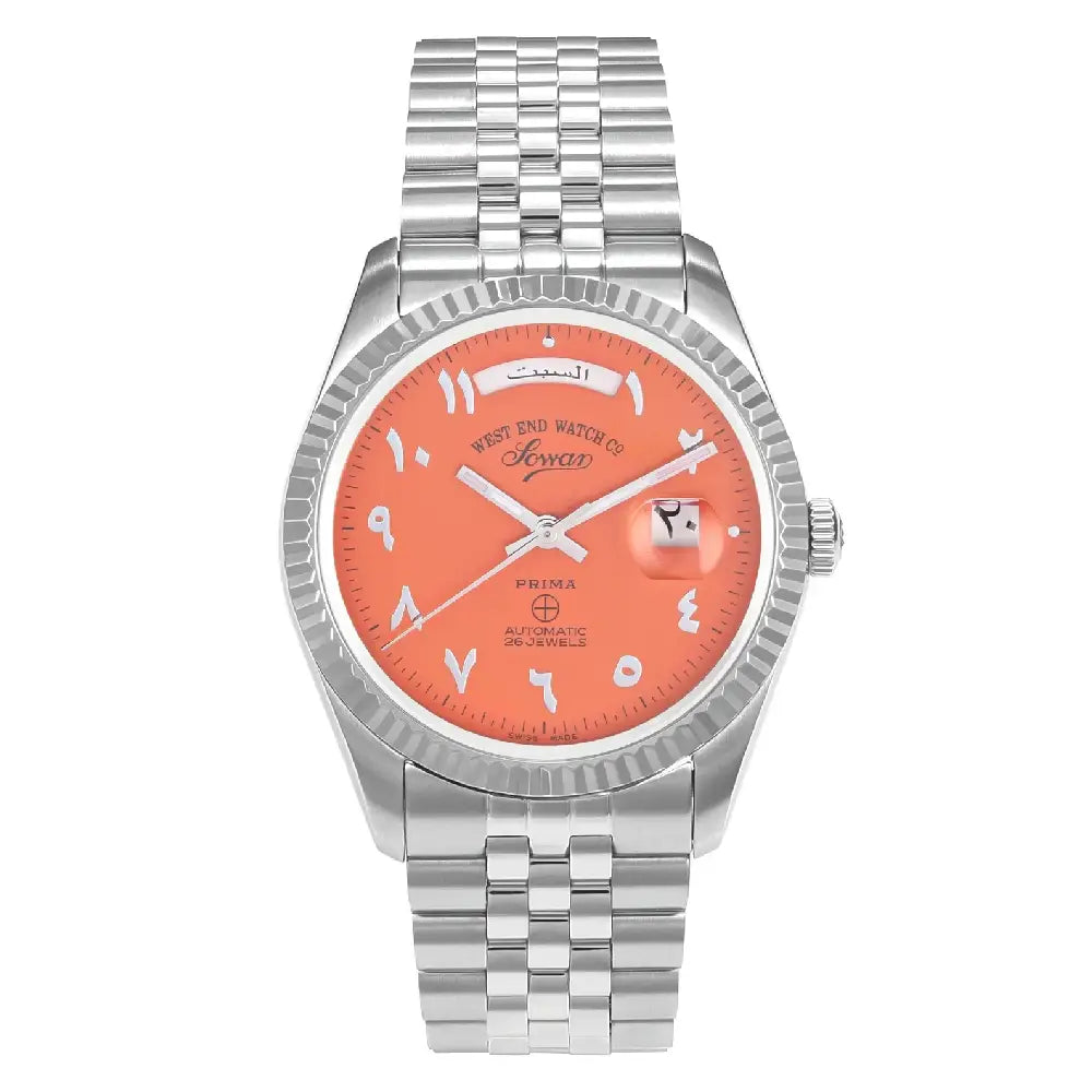 West End Automatic Analog The Classics 6868.10.3379N Orange Dial 41mm Stainless Steel Men's Watch