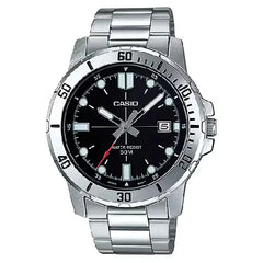 Casio Enticer MTP-VD01D-1EVUDF Date Analog Black Dial Stainless Steel Men's Watch