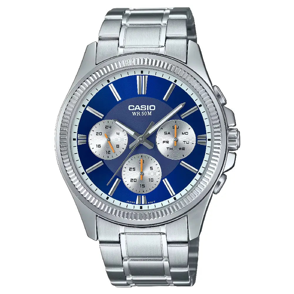 Casio Collection Analog MTP-1375D-2A1VDF Blue Dial Stainless Steel Men's Watch