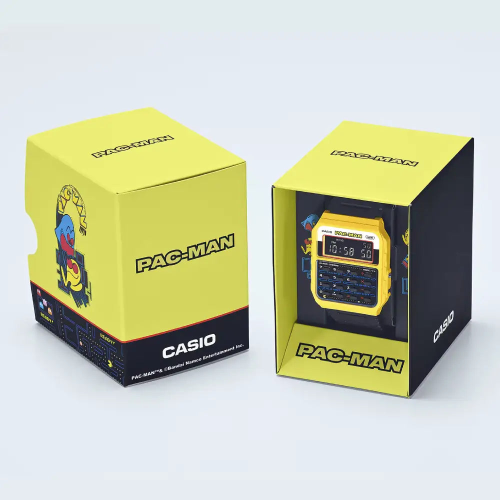 Casio Calculator CA-53WPC-1BDR Pac-Man Digital Black Dial Resin Strap Unisex Watch