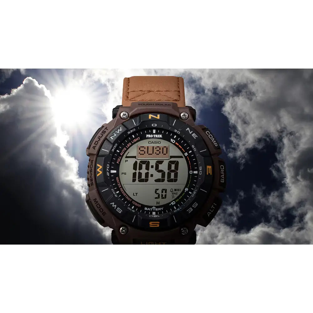 Casio PRG-340L-5D Coyote Brown analog digital mens watch