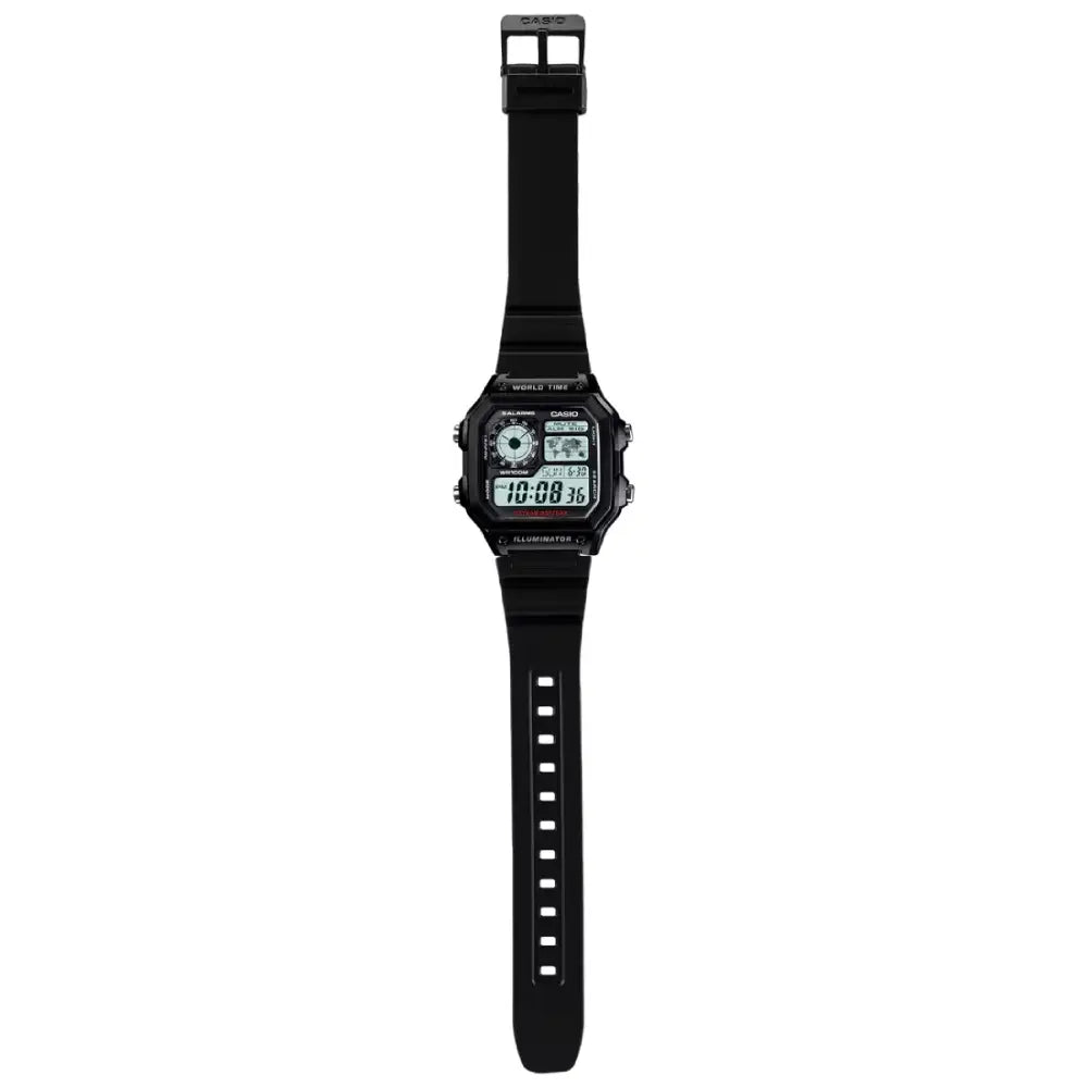 Casio World Time Digital AE-1200WH-1AVDF Grey/Black Dial Digital and Analog Resin Strap Men's Watch