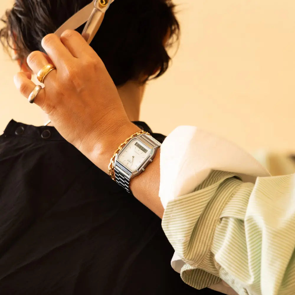 Casio Vintage Analog-Digital AQ-230A-7AMQYDF Silver Dial 29.8mm Stainless Steel Unisex Watch