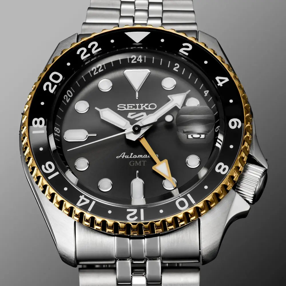Seiko SSK021J1 automatic GMT watch black grey dial SKX Sports series men