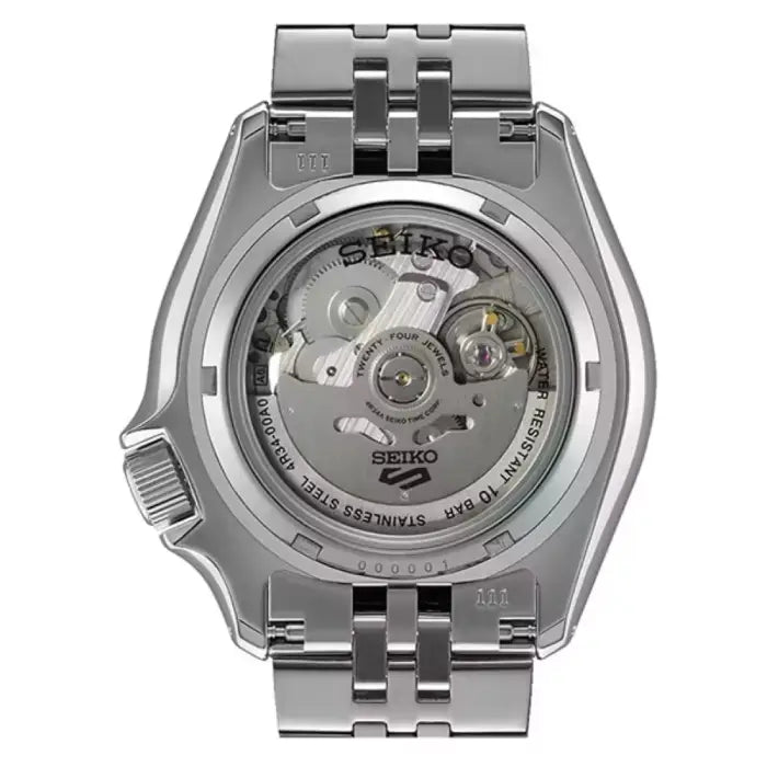 Seiko 5 Sports SRPL47K1 transparent case back automatic movement