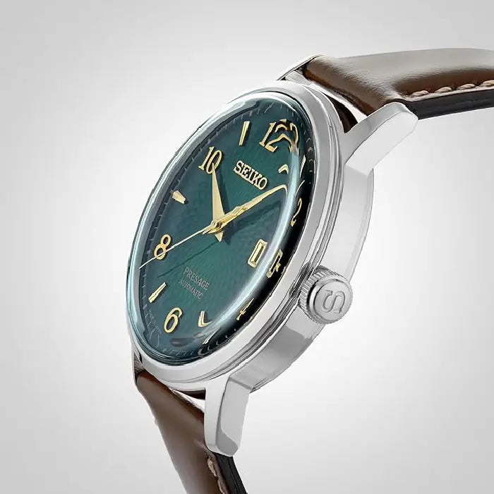 Seiko Presage SRPE45J1 Cocktail Time Automatic Green Dial Leather Strap Men's Watch