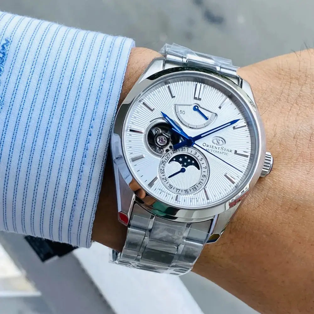 Orient Star RE-AY0002S Automatic Moon Phase White Dial 41mm Stainless Steel Men's Watch