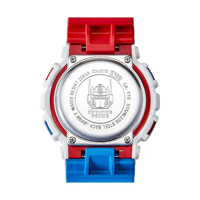 Casio G Shock GA 110OPT22 7BPFT Optimus Prime watch back case view