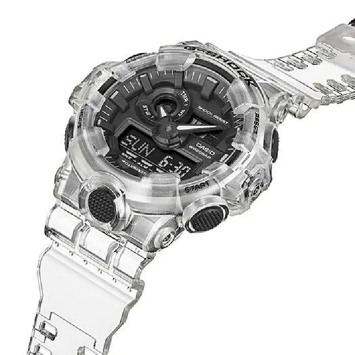 Casio GA-700SKE-7A transparent resin G-Shock wrist watch