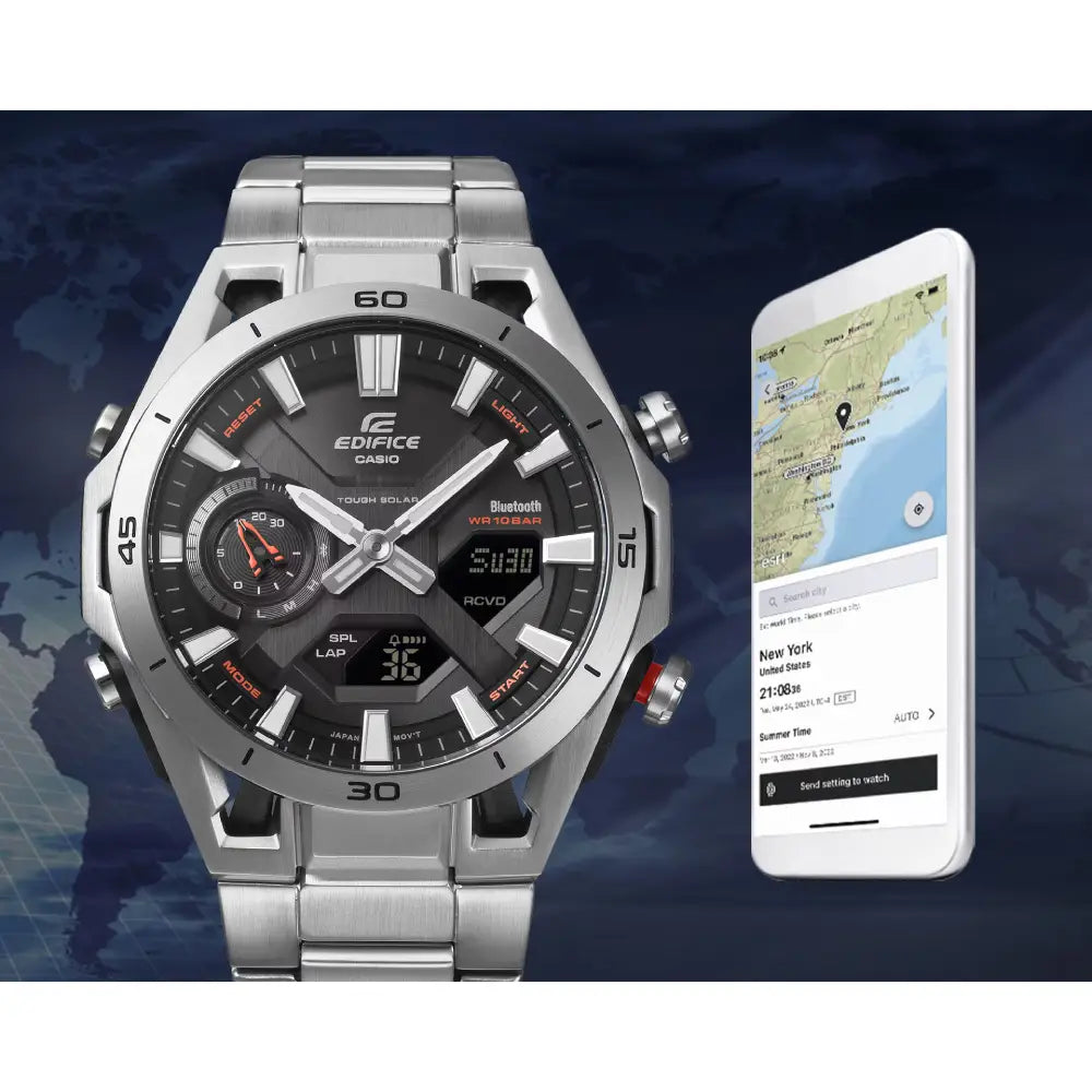 Casio Edifice ECB-2300D-1A analog digital black dial men’s watch