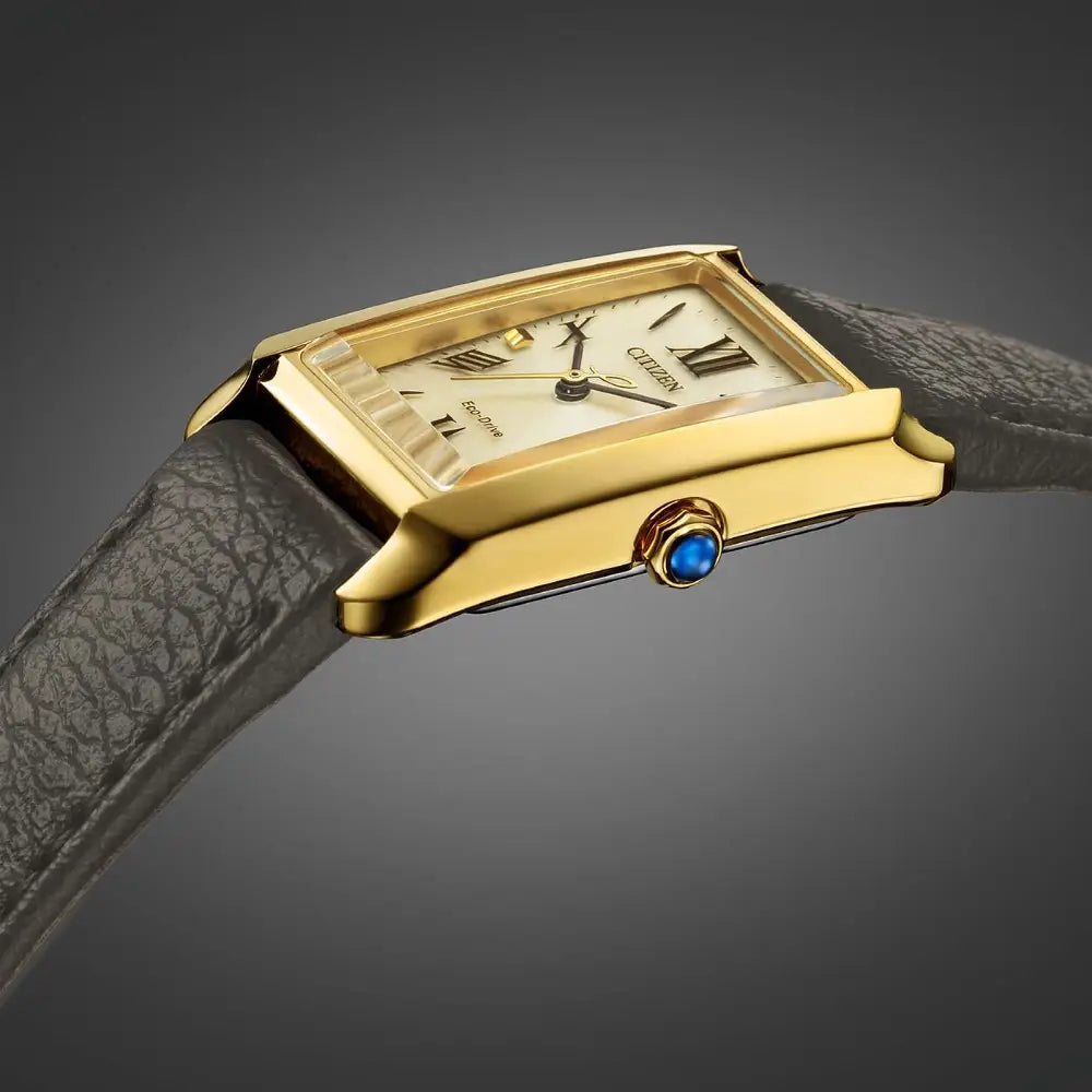 Citizen Eco-Drive EW5622-09P Analog "Citizen L Bianca" Gold Dial 32.4mm Leather Strap Women's Watch