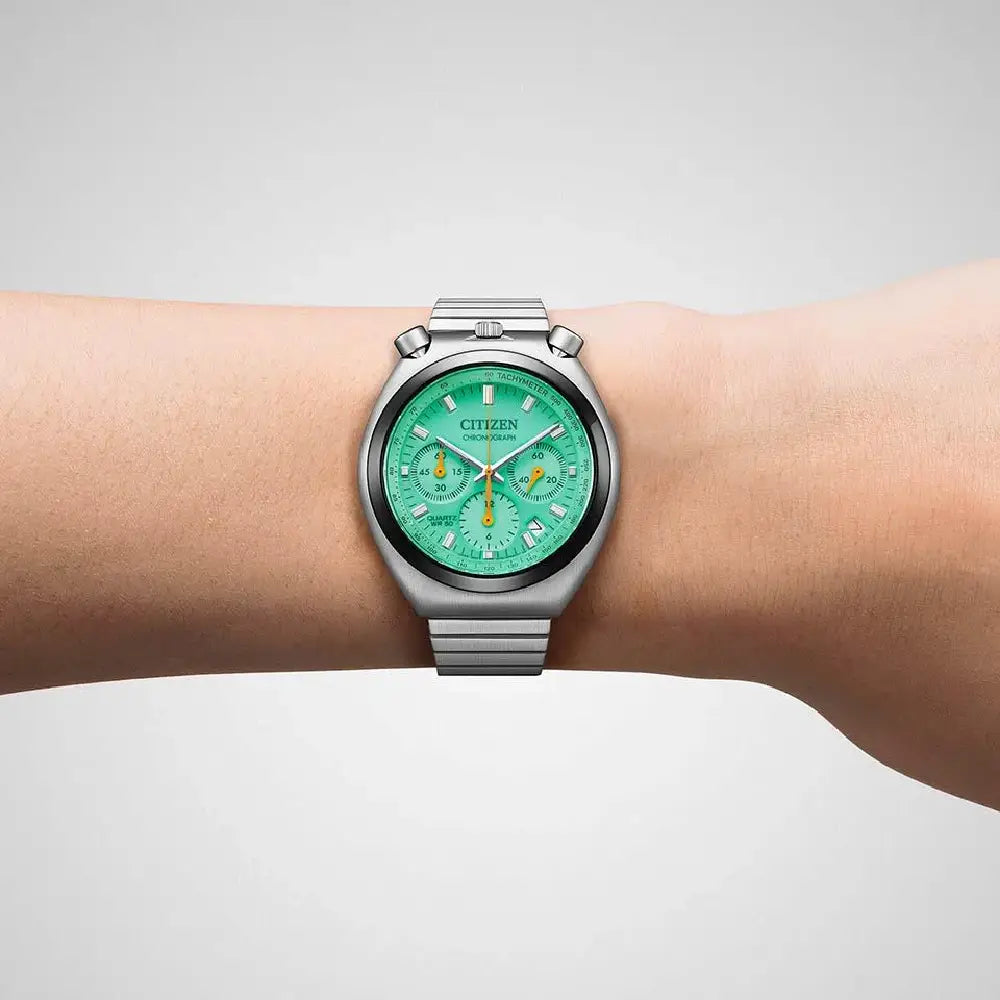 Citizen AN3660-73X Record Label Green Dial Watch – MonaWatch Citizen AN3660-73X Record Label Green Dial Watch – MonaWatch