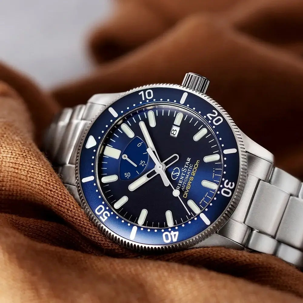 Orient Star RE-AU0302 Sports Automatic Power Reserve Date Function Blue Dial Stainless Steel Men's Watch