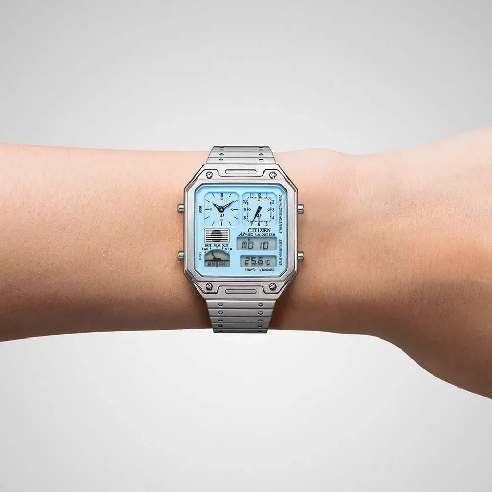 Citizen JG2120-73L men's watch aqua blue dial steel bracelet