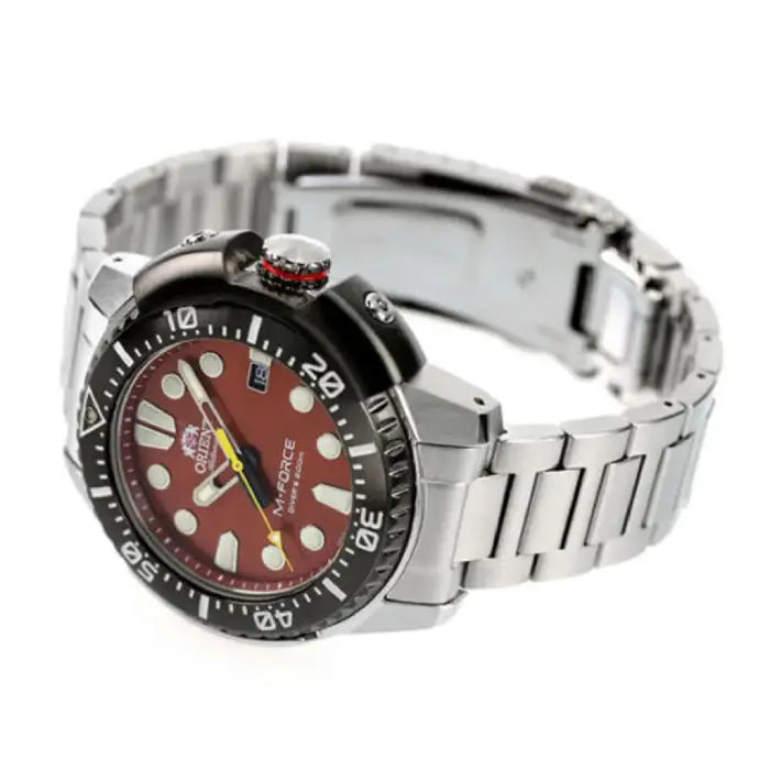 Orient RA-AC0L02R M-Force automatic watch red dial steel strap