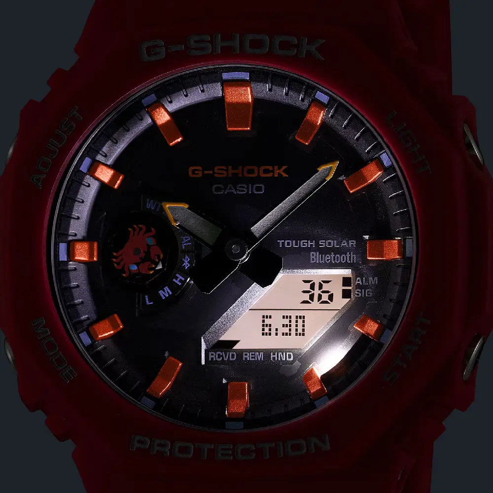 Casio G-Shock "Charles Darwin Foundation" GA-B2100DF-4A Red Dial 45.4mm Bio-Based Resin Strap Men's Watch