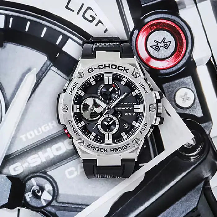 GST-B100-1ADR G-Shock G-Steel watch with rotating turbine dial