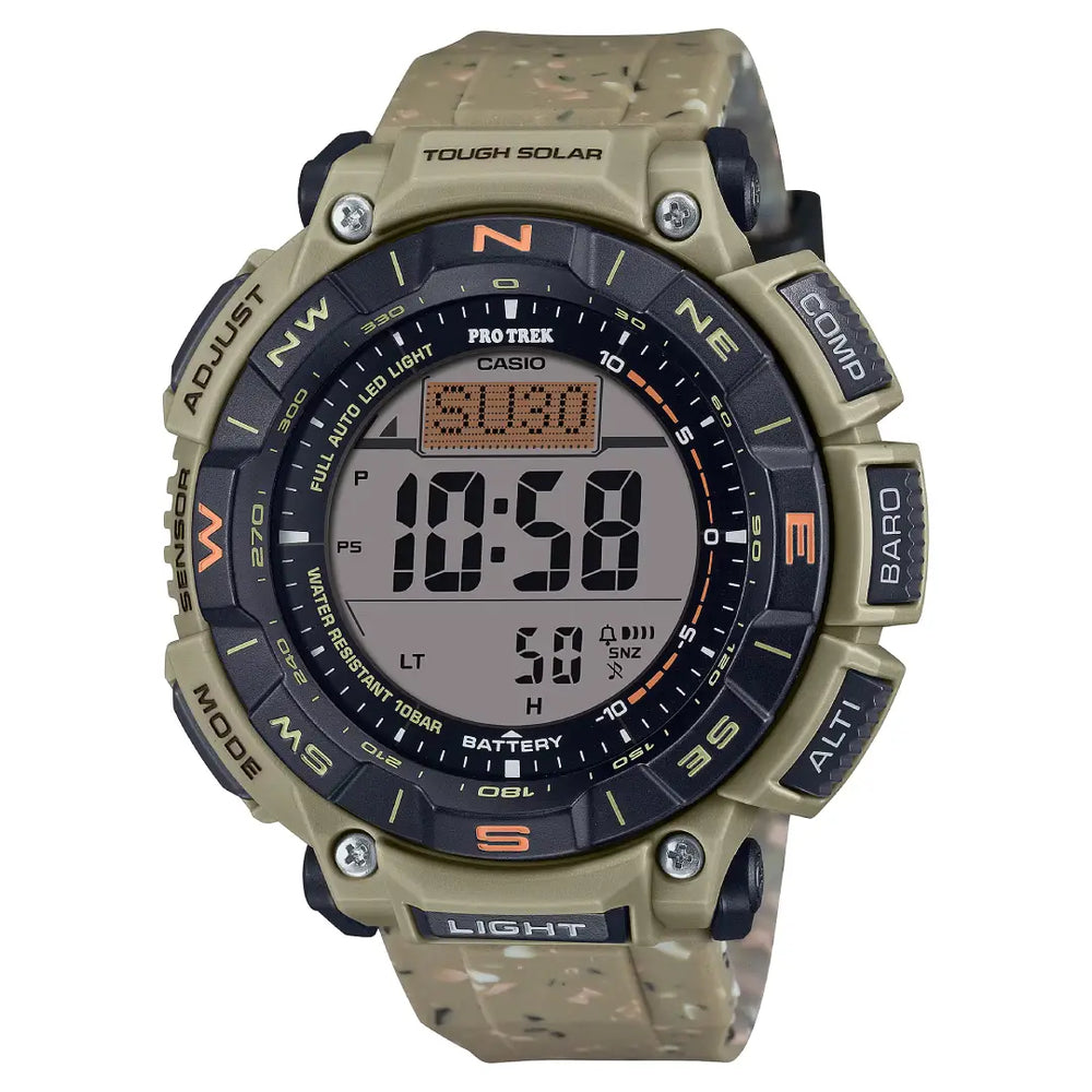 Casio Pro Trek Climber Line PRG-340SC-5DR Grey Dial 51.7mm Recycled Resin Strap Men's Watch
