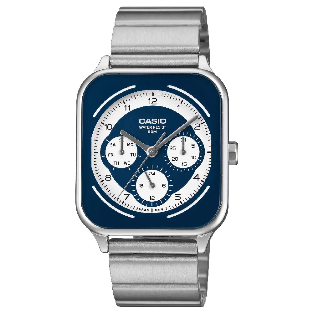 Casio Classic Analog Multi-Dial MTP-M307D-2B Blue Dial Stainless Steel Men's Watch